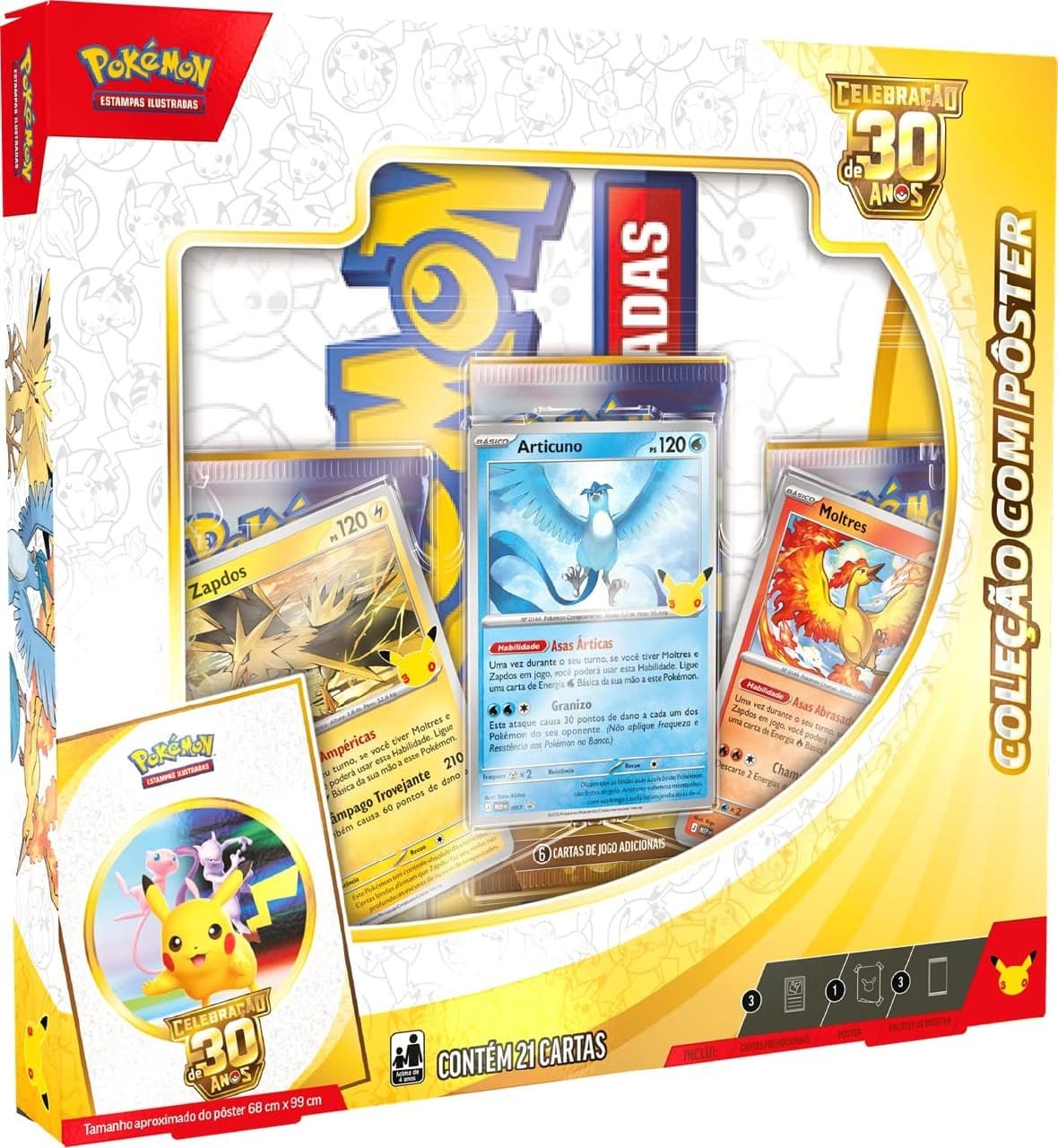 Pokémon Tcg, Celebração de 30 anos – Box Pokémon Coleção com Pôster