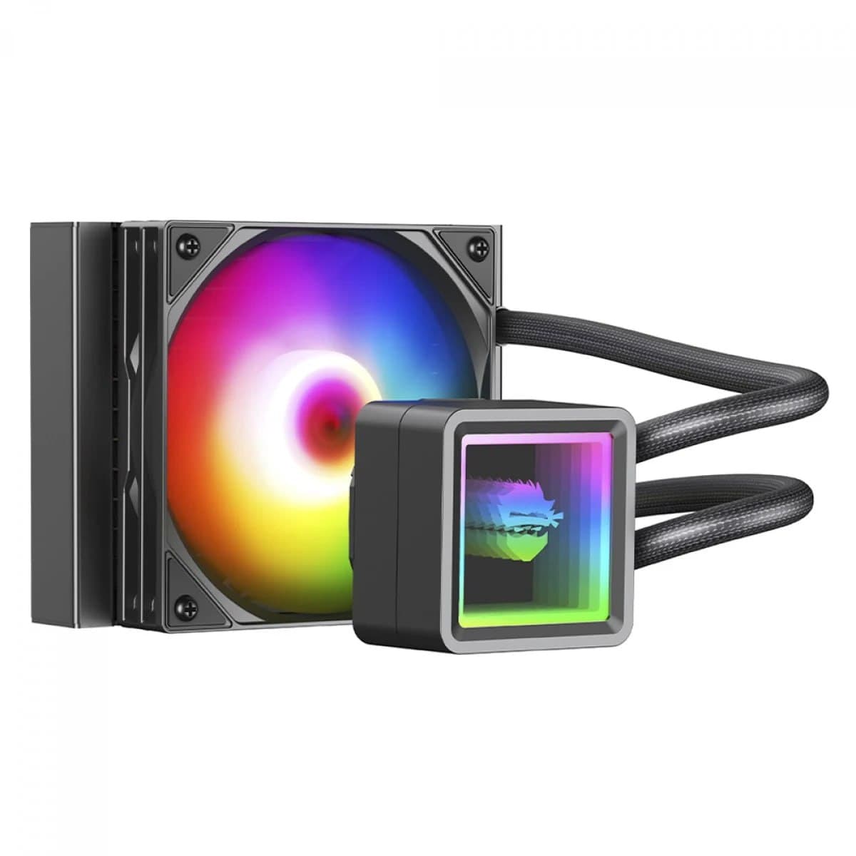 Water Cooler Gamer Ninja Yuki, ARGB, 120mm, Intel-AMD, Controladora, Black, GN-WC-YK120RB