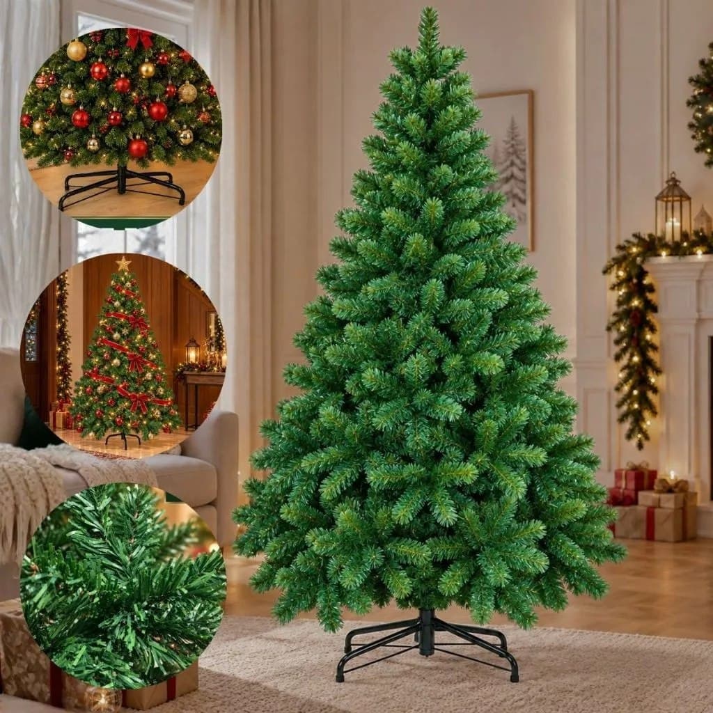 Árvore de Natal 2,10 Metros Grande PVC 950 Galhos Pinheiro de Luxo Decoração de Natal