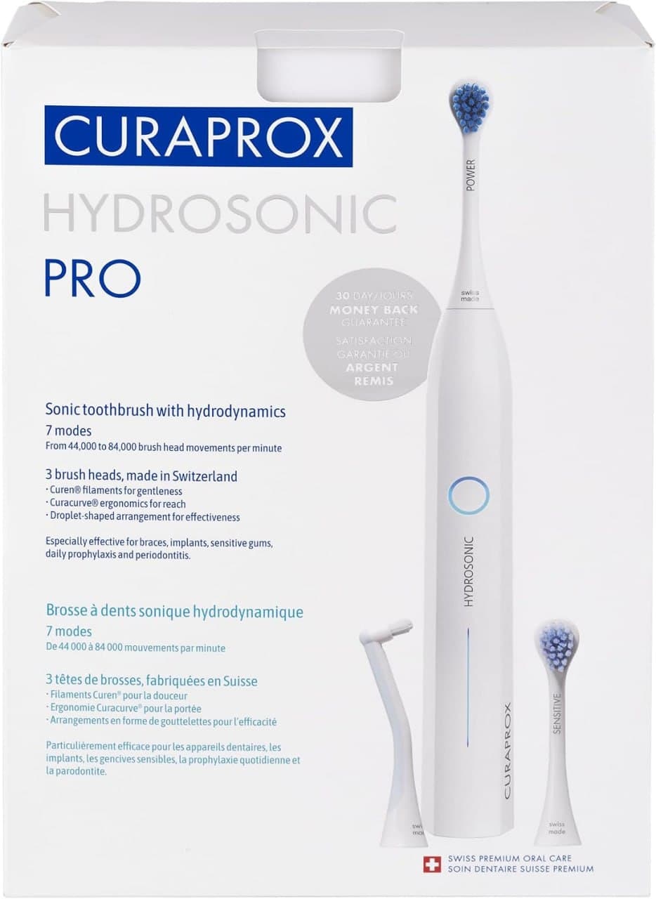 Curaprox Escova de dentes Hydrosonic Pro Sonic – para dentes sensíveis, implantes e aparelhos