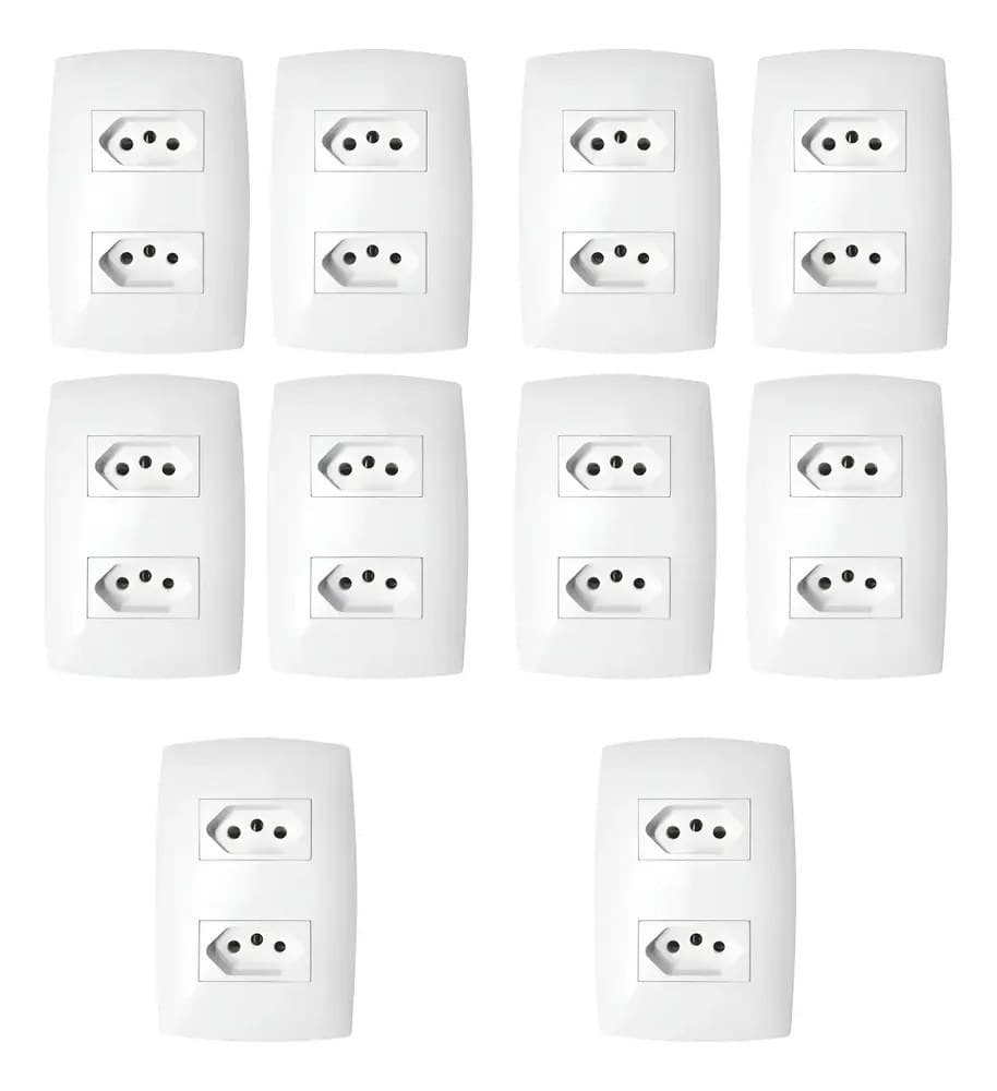 Kit Com 10 Tomadas Duplas De 20 Amperes Blux Home