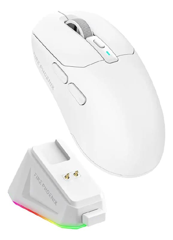 Mouse Gamer Sem Fio Fire Phoenix 24000dpi Paw3311 Bk-r3x Cor Branco