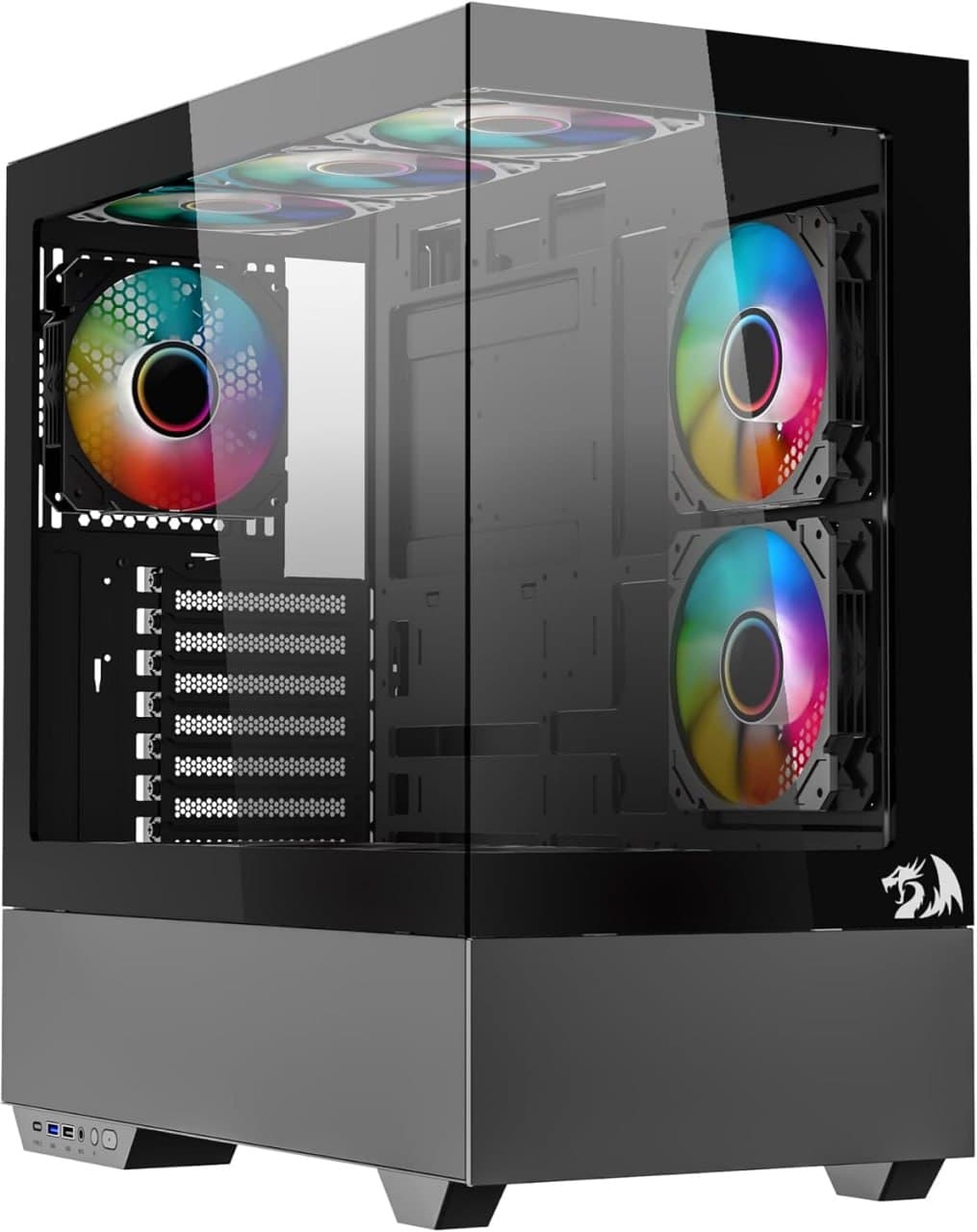 Gabinete Gamer Redragon Reflect Pro Mid Tower Sem Fans Preto CA-607B