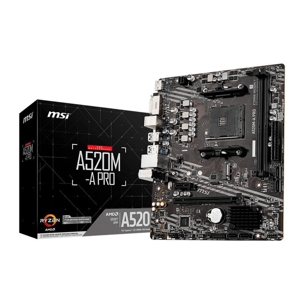 Placa-Mãe Msi A520m-a Pro, Amd Am4, Matx, Ddr4, Preto - A520m-a Pro