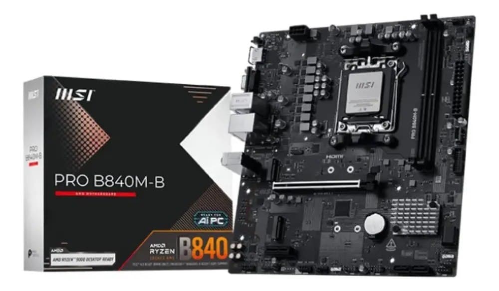Placa Mae Msi Pro B840m-B, Ddr5, Socket Amd Am5, M-Atx, Chipset Amd B840, Pro-B840m-B