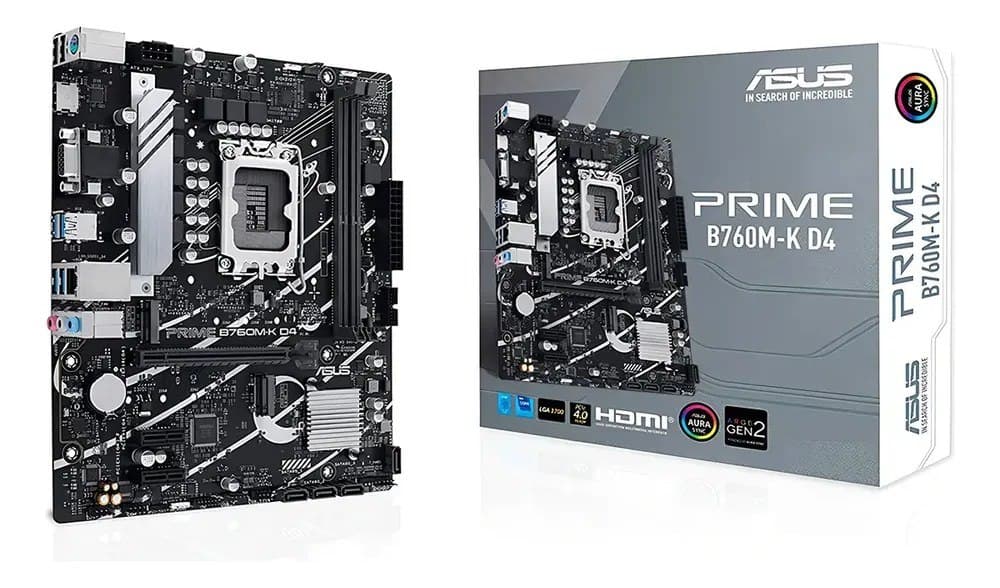 Placa-mãe Asus Prime B760m-k D4 Intel 1700 ie 4.0 Preto B760m Ddr4