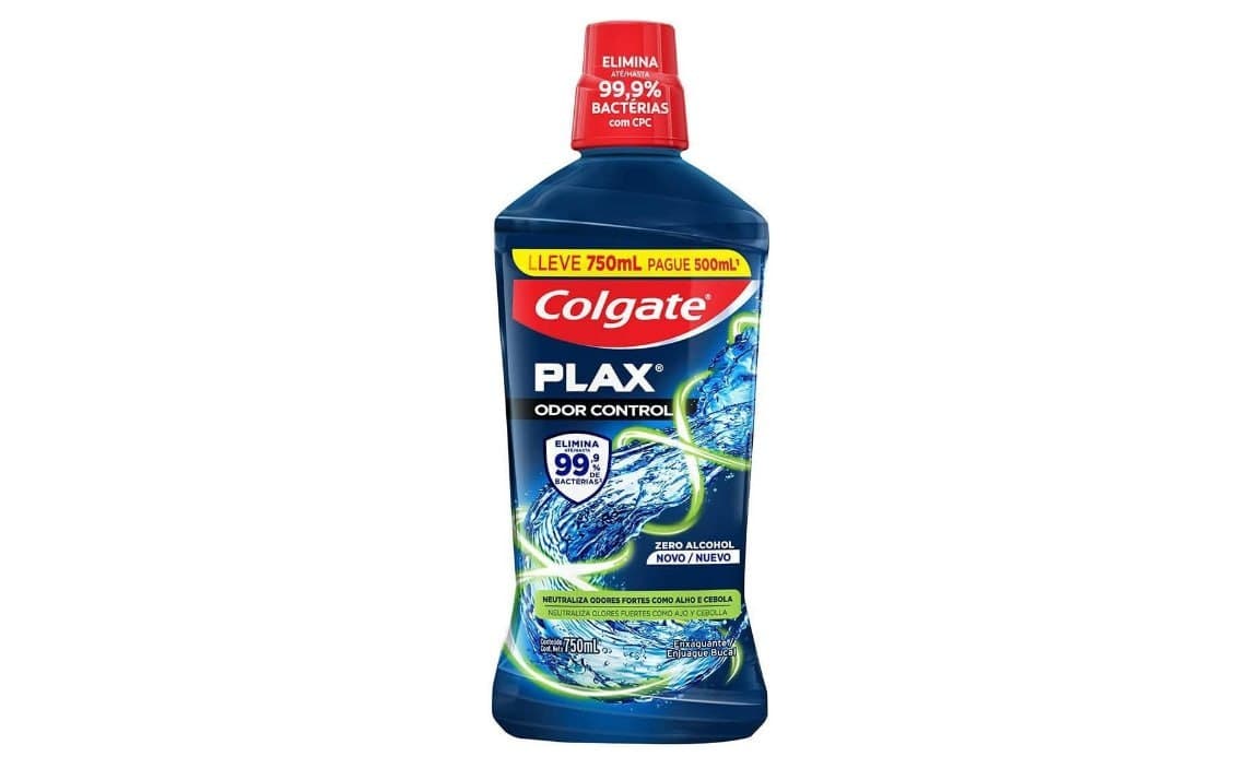Colgate Plax Odor Control Enxaguante Bucal Sem Álcool, 750ml