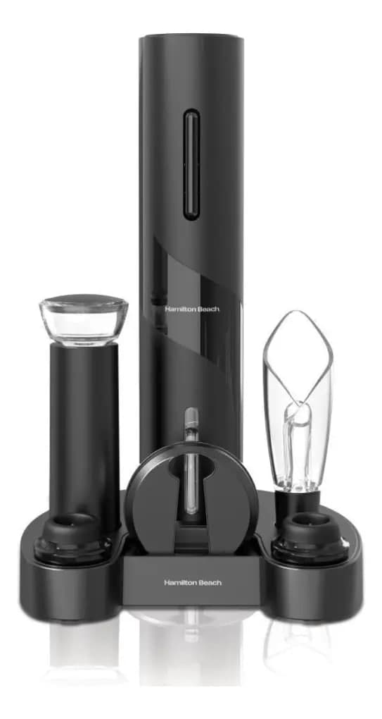Kit Abridor de Vinho Elétrico Hamilton Beach com Acessórios, para uma Experiência Completa