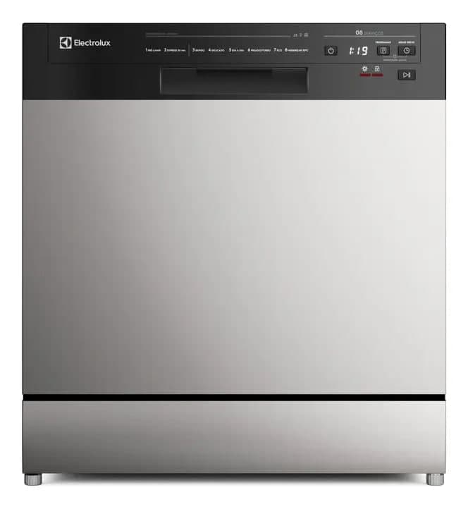 Lava-Louça Electrolux 8 Serviços Inox com Programa Lava & Seca 50 minutos LS08E Display Digital