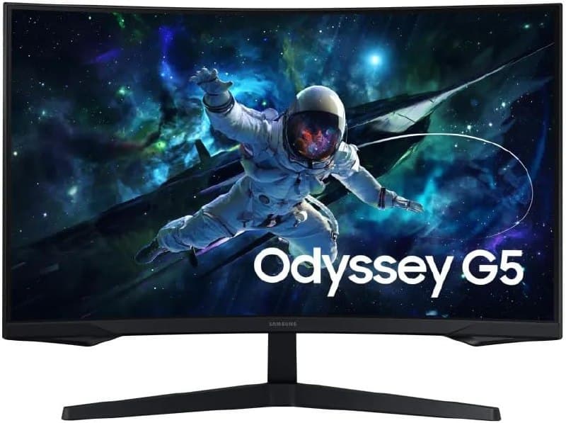 Monitor Gamer Samsung Odyssey G5 32, Resolução Qhd, Taxa de atualização de 165Hz & 1ms de tempo de resposta (Mprt), Curvatura com 1000R, Hdr 10, Amd FreeSync, Eye Saver Mode & Flic