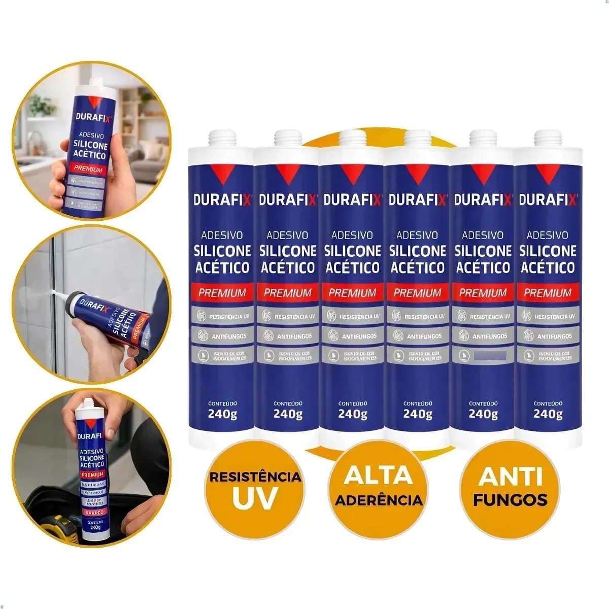 12x Silicone Acético Vedação Construção Vidro Box Profissional