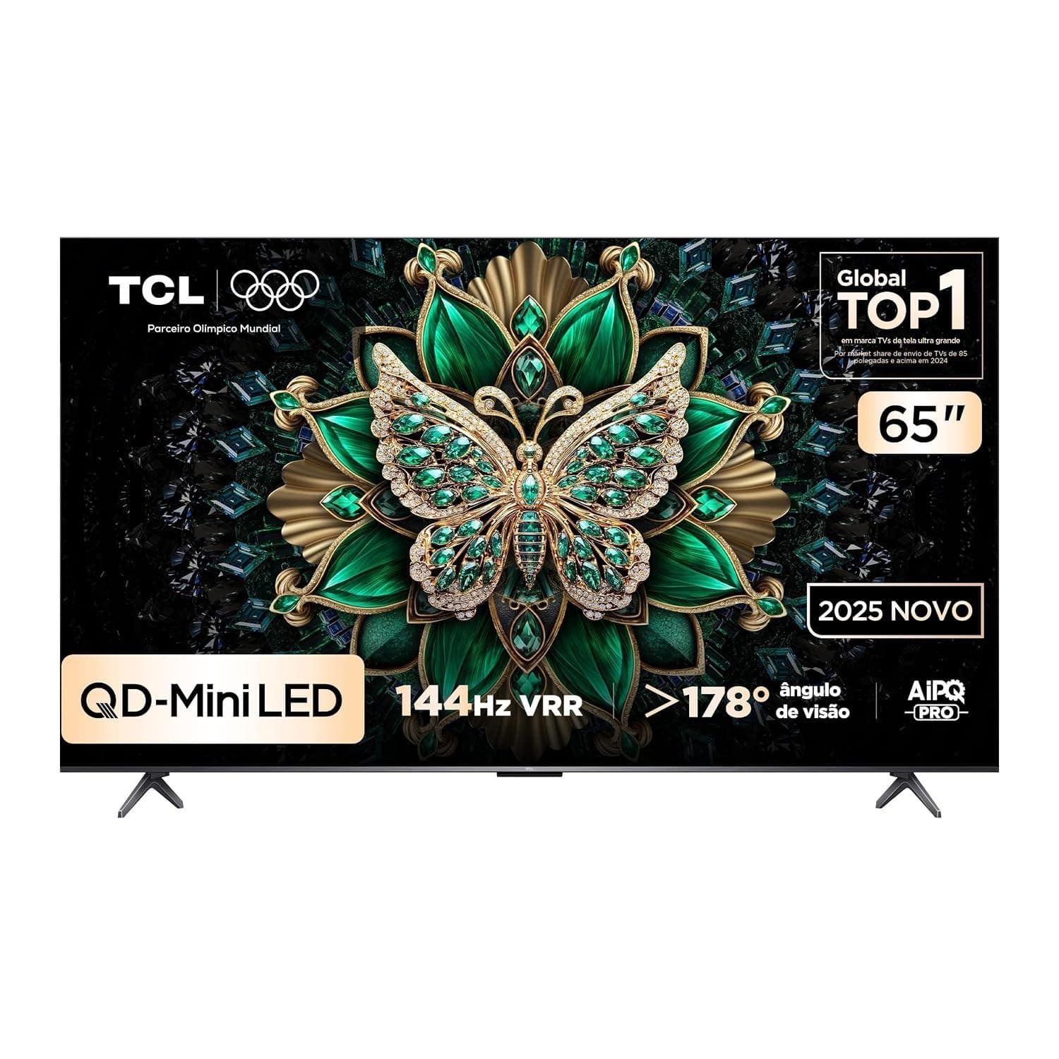 Smart Tv Tcl 65" Polegadas Qd-Mini Led 4K C6k WiFi Bluetooth Google Tv 4 Hdmi 144Hz Hdr10+ 65C6k
