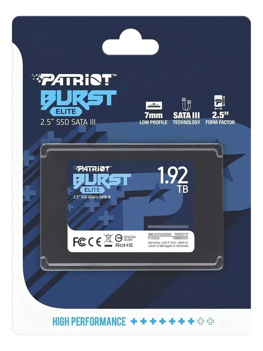 Disco Sólido Interno Patriot Burst Elite 1,92 Tb Sata Iii Pr Cor Preto