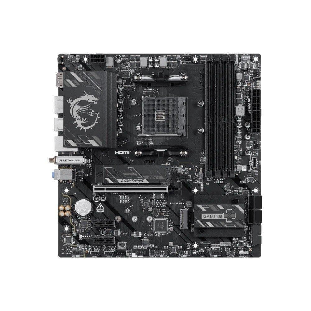 Placa-Mãe Msi B550m Gaming Plus WiFi6E, Amd Am4, Ddr4, Wi-Fi 6E, Bluetooth 5.2, Preto e Prata - B550m Gaming Plus Wifi6e