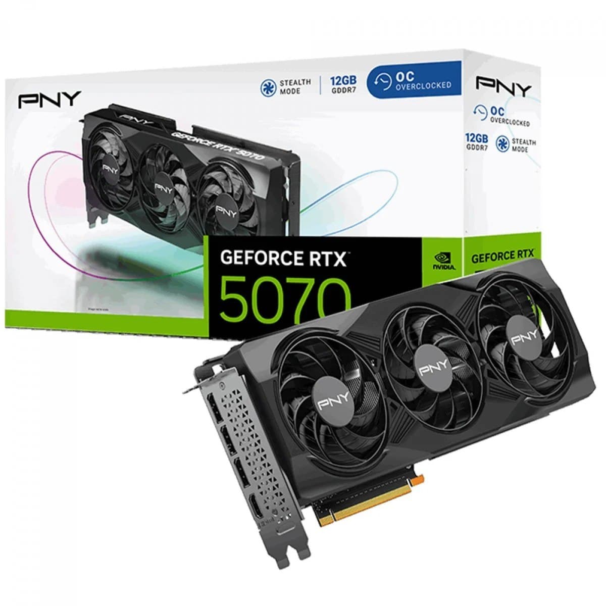 Placa de Vídeo Pny Nvidia GeForce Rtx 5070 Oc, 12Gb, Gddr7, Dlss, Ray Tracing