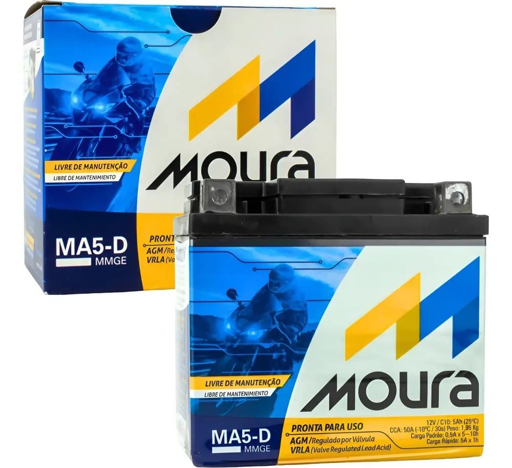 Bateria Moura Ma5-d Para Moto Titan Fan Biz Bros Fazer