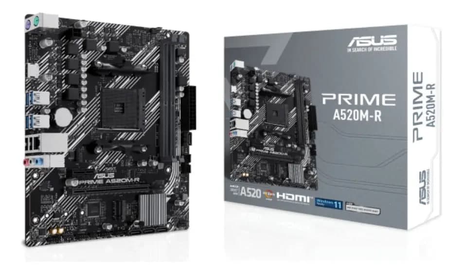 Placa Mãe Asus Prime A520m-r Am4 Ddr4 M.2 Chipset A520 Hdmi Preto