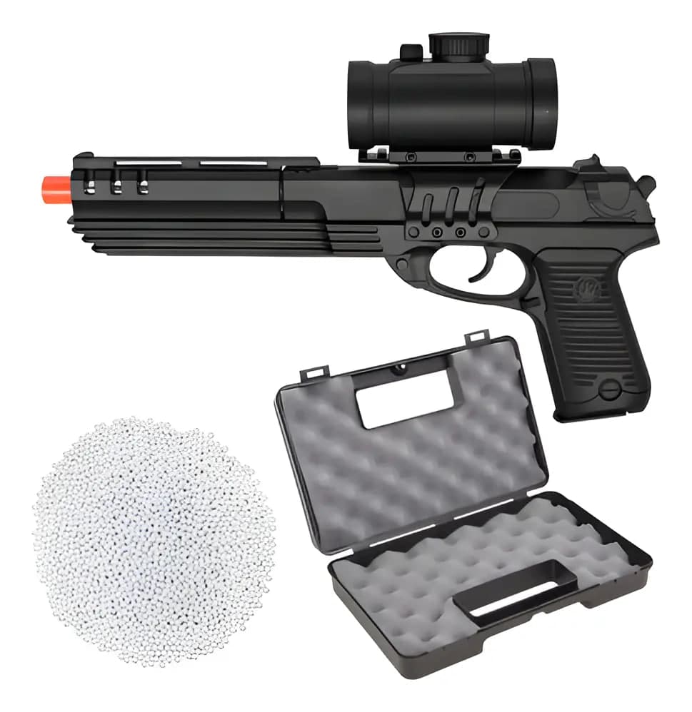Kit Pistola Airsoft Spring Desert Eagle M39g 6mm Preta