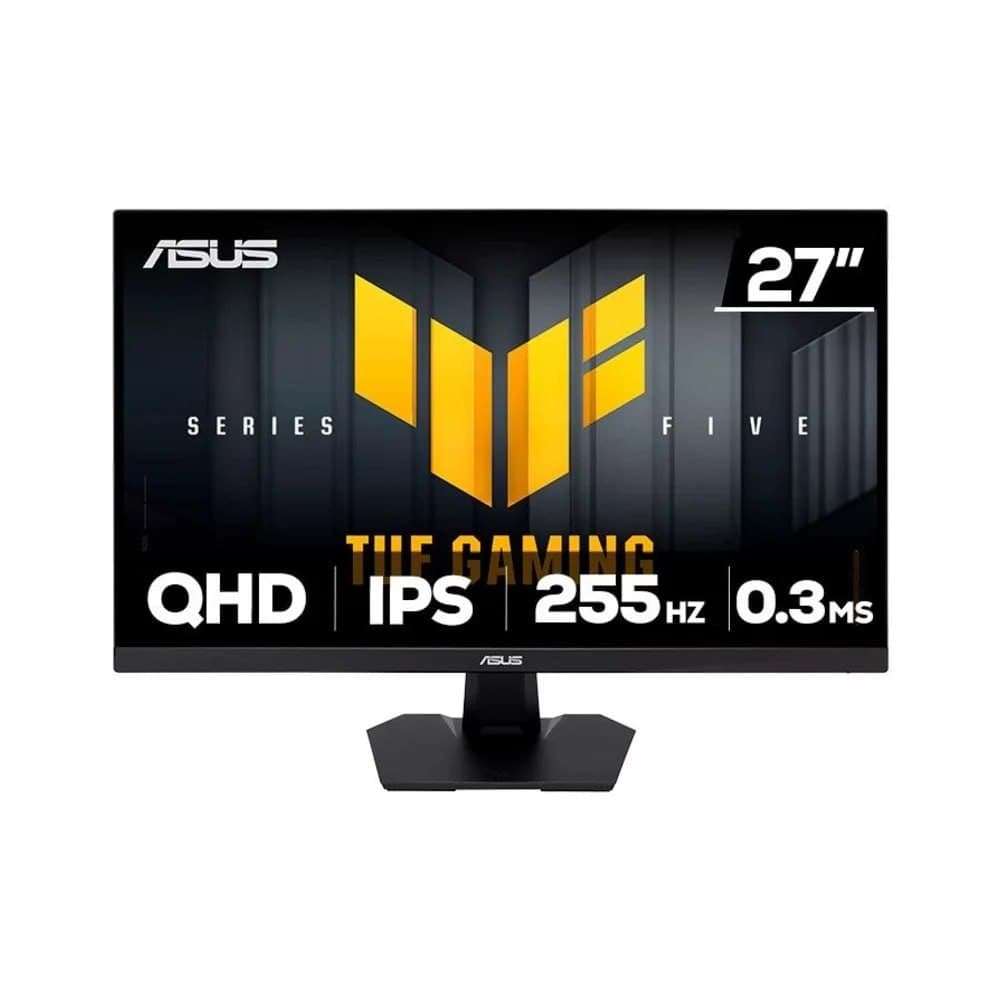Monitor Gamer ASUS TUF 27", QHD, 255Hz, 0.3ms, Fast IPS, G-Sync Comp, FreeSync Premium, HDR10, Som Integrado - VG27AQME5F