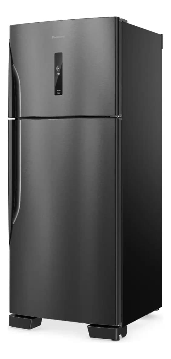 Refrigerador Panasonic 446l Black Inox Look Nr-bt58pv3b Black Inox Look