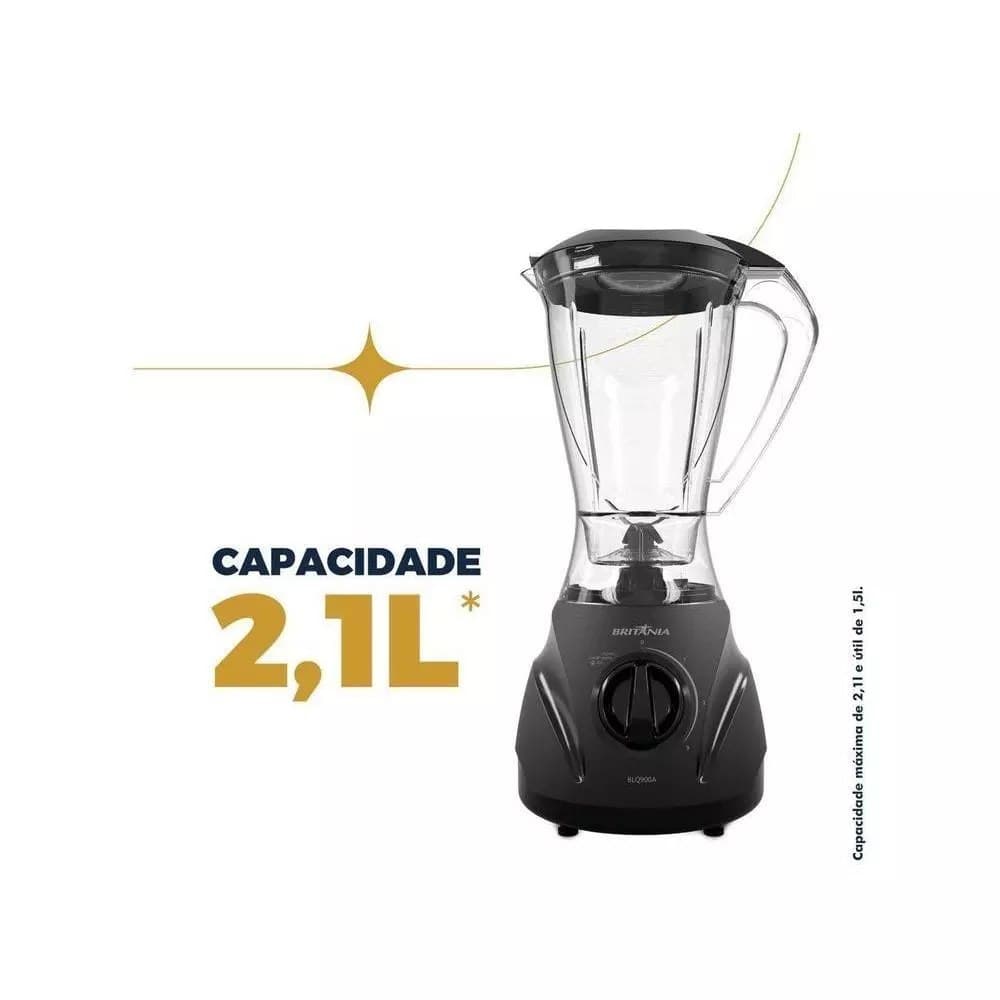 Liquidificador Britânia Blq900a Plástico 600W 2,1L Preto
