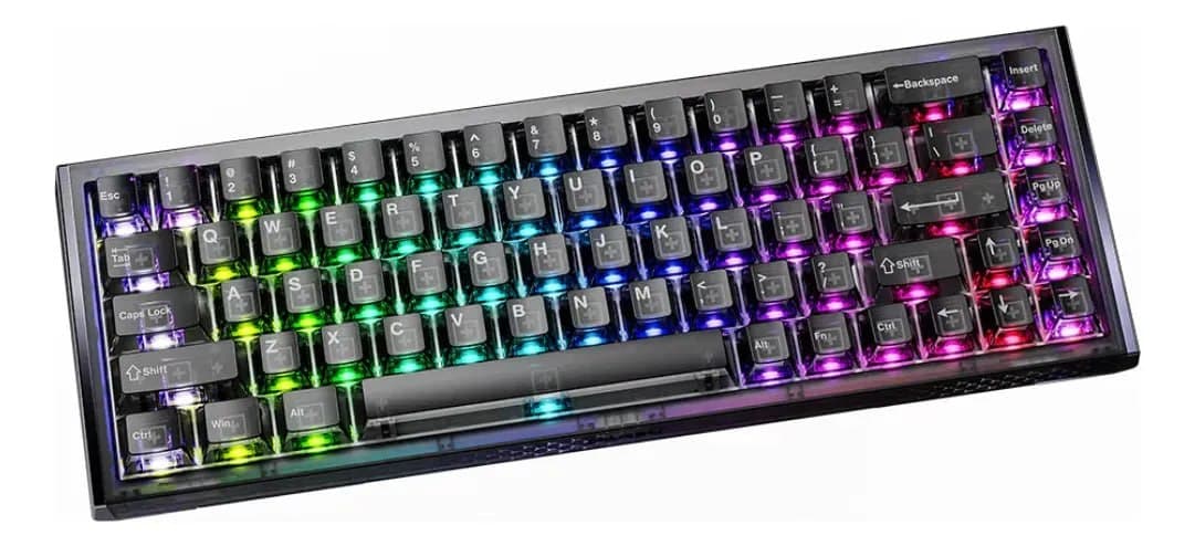 Teclado Gamer Magnético 8000hz Rapid Trigger 0,01mm Hot Swap Switch Ice Blade Cool68 Led Rgb Dareu Ice Black