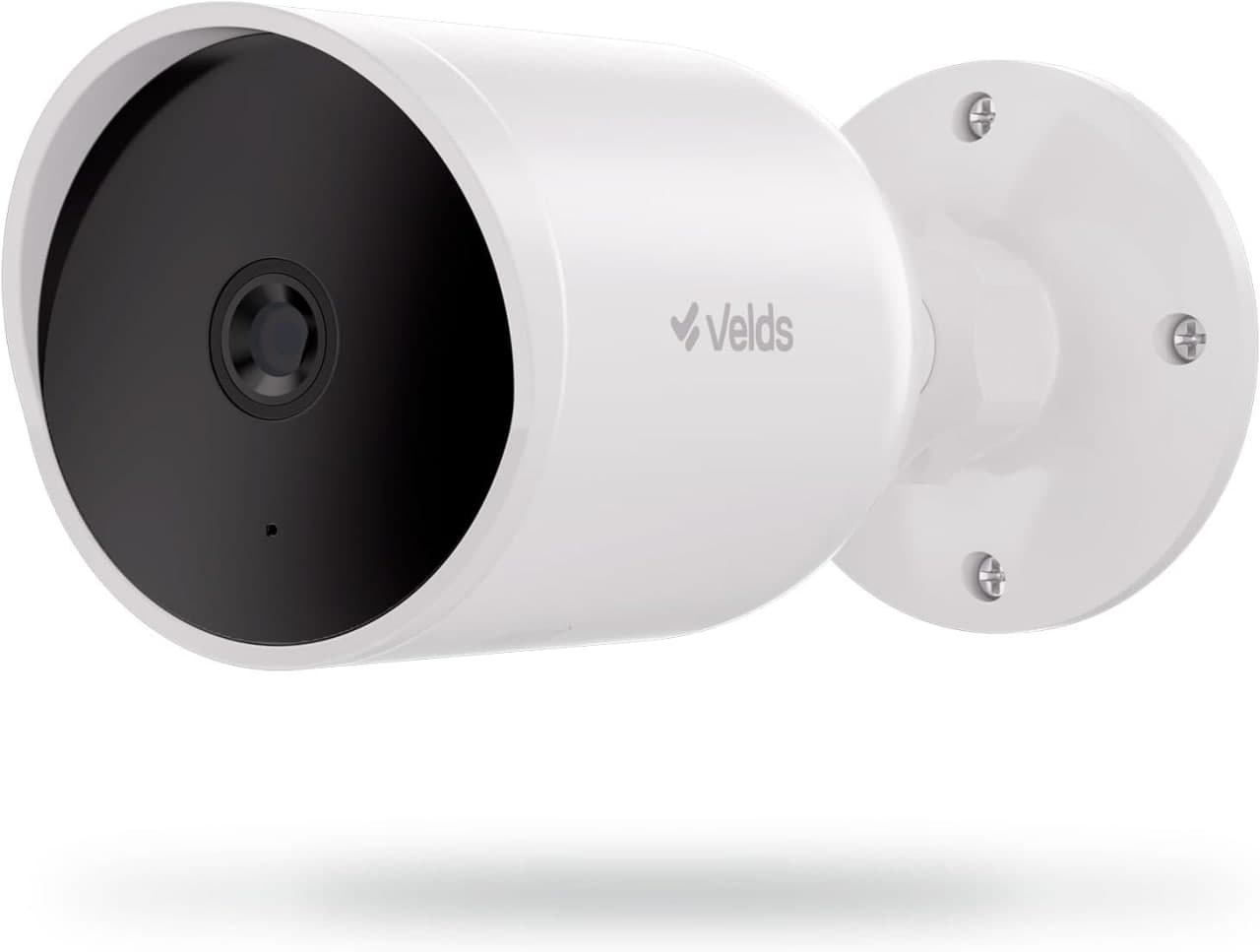 Câmera Inteligente Externa Velds, Wi-Fi, 2K, Resistente à Água IP66, Visão Noturna Infravermelha, Detecção de Movimento, Áudio Bidirecional, Cartão SD até 256GB, Branco