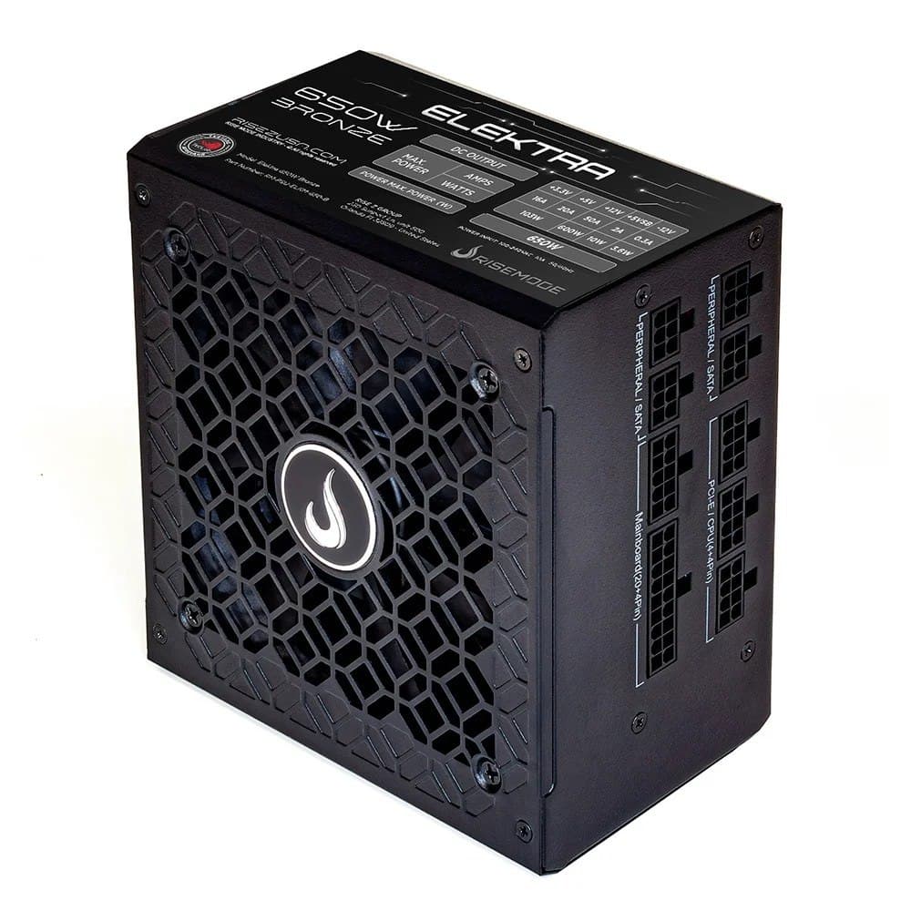 Fonte Gamer Rise Mode Elektra, 650W, Bronze, Full Modular, Pfc Ativo, Preto - Rm-Psu-Elkm-650-B