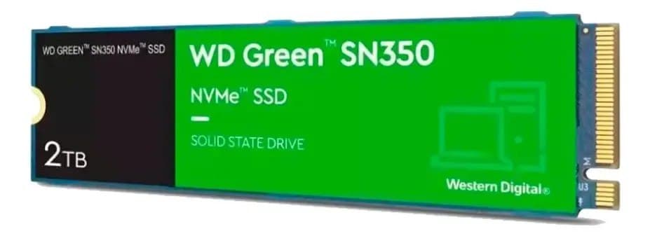 Ssd 2Tb M.2 2280 Nvme Pcie 3.0 Gen3 Western Digital Wd Green Sn350 Wds200t3g0c 2 Tb