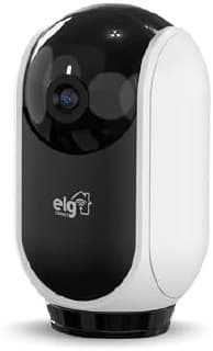 ELG Câmera Robô Wi-Fi Full HD 360° com Rastreamento de Movimento | Áudio Bidirecional, Visão Noturna, Compatível com Alexa e Google, Requer Wi-Fi 2,4GHz, MicroSD até 128GB, Modelo SHCR600