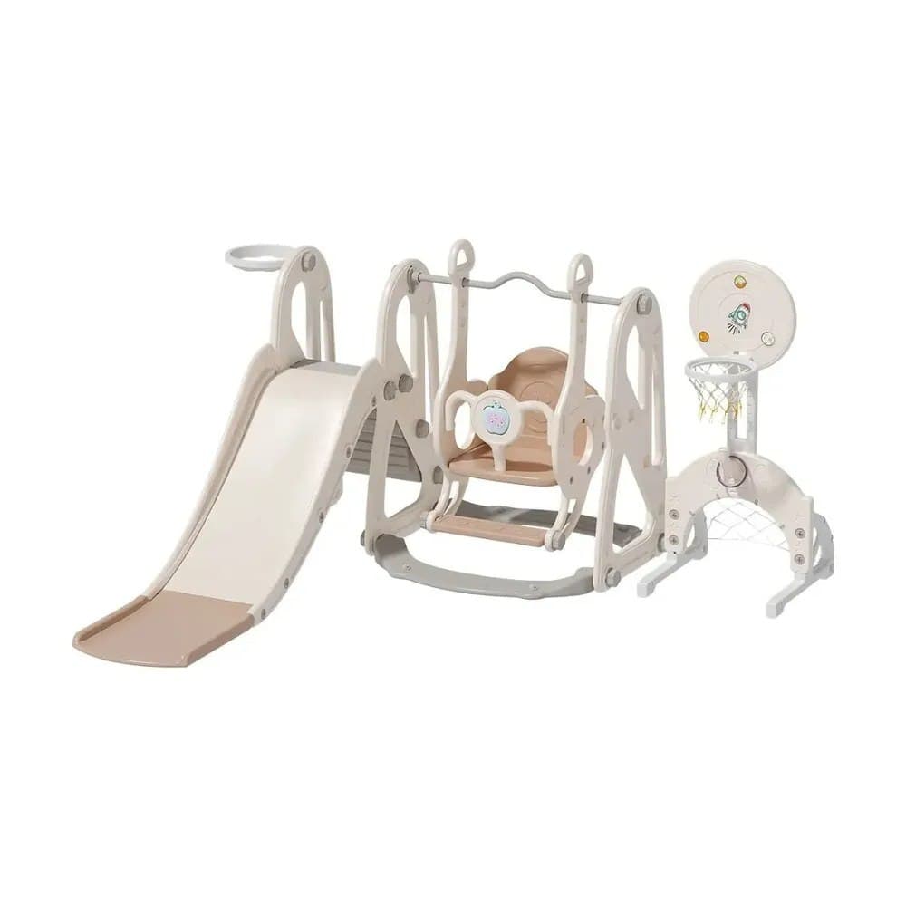 Playground Infantil 5x1 Mini Parque Balanço Escorregador Basquete Gol Futebol Explore Maxi Toys
