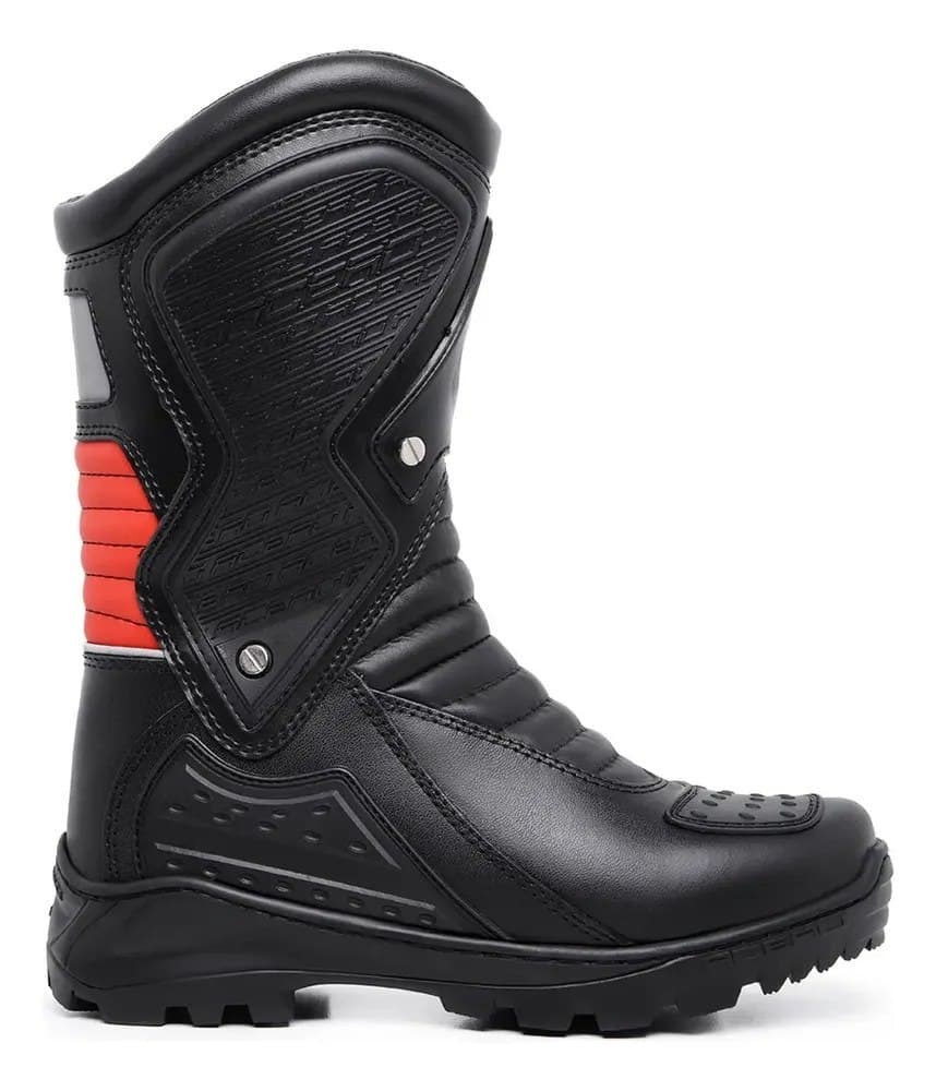 Bota Motociclista Couro Animal Speed Cano Alto C Proteções
