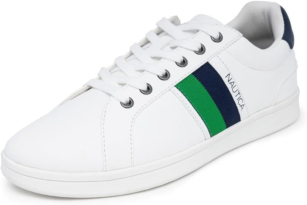 Nautica Men’s Casual Lace-Up Sneakers, Classic Low-Top Fashion Shoes with Sleek Everyday Style