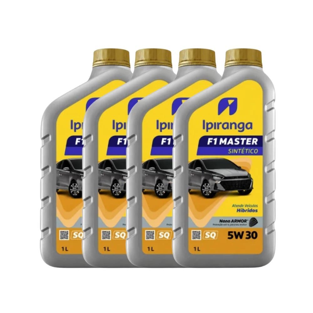 Kit 4 unidades de Óleo Lubrificante Ipiranga F1 Master Sintético Original 5W30 Api Sq 4L