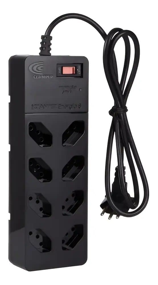 Filtro De Linha com Dps iCLAMPER Energia 8 Tomadas Régua com Tecnologia Lcf