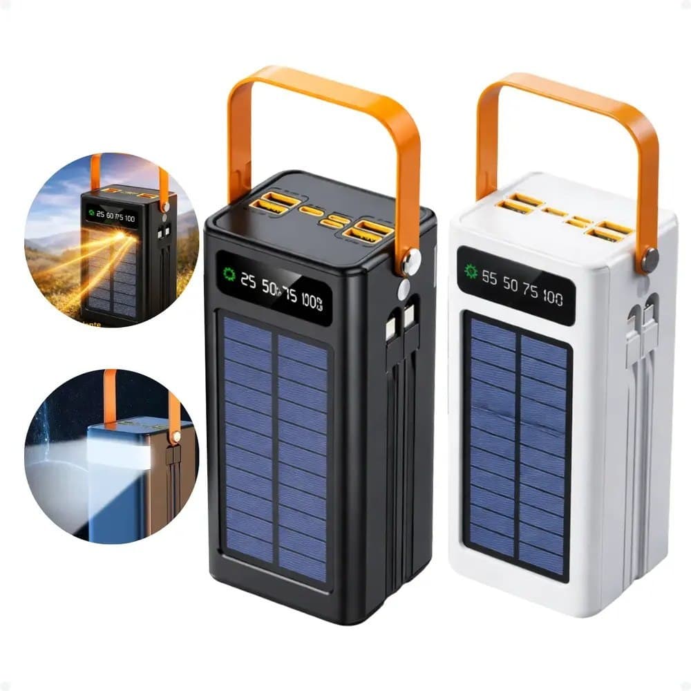 Carregador Portátil Power Bank Solar Turbo 50.000mah Rápido