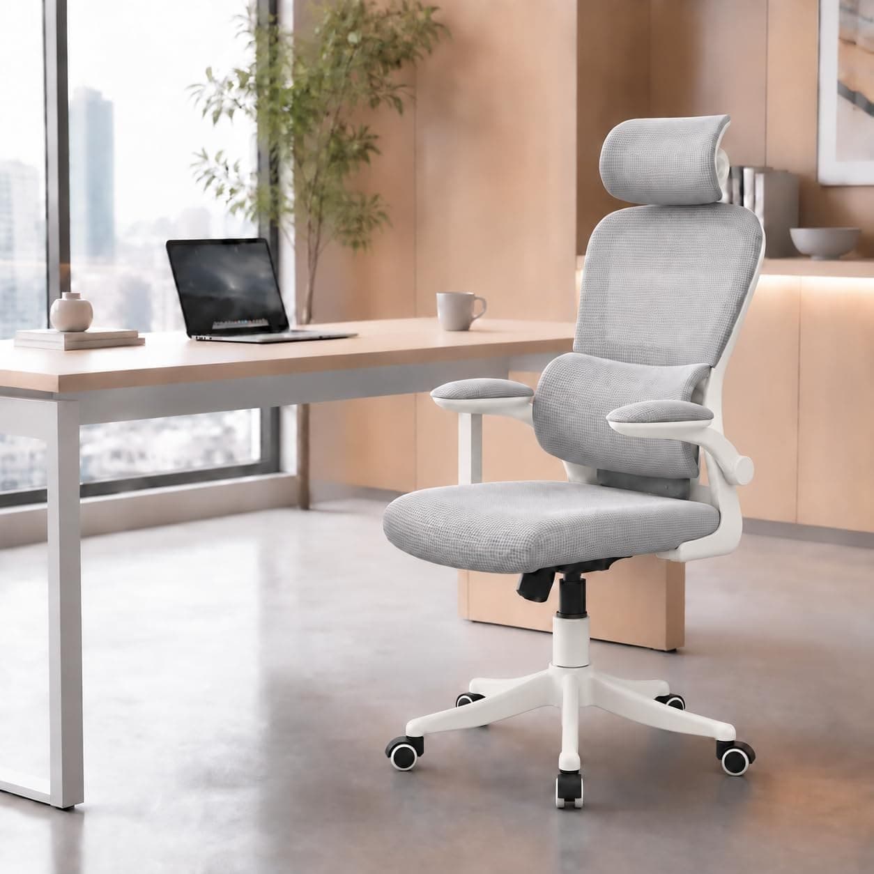 Cadeira de Escritório Almirante C600 Mesh Reclinável Cinza 150kg