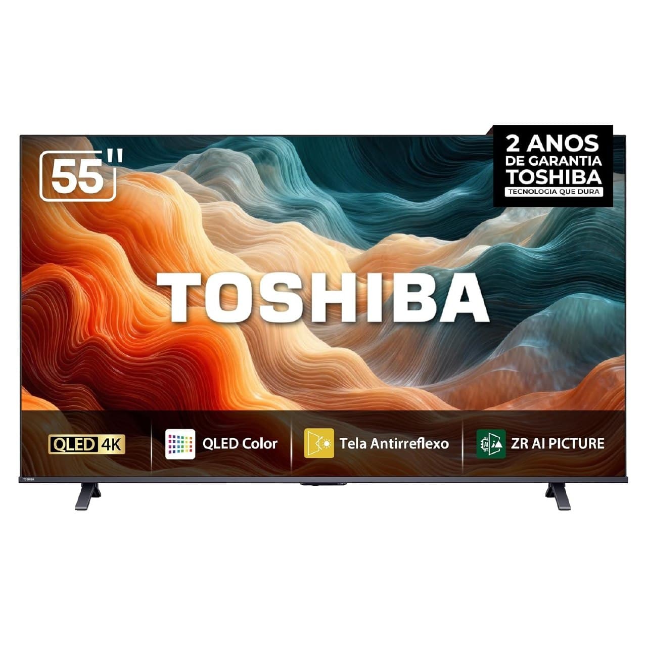 Toshiba Smart Tv MiniLED Qled 4K 55" Polegadas 55M450ss com Painel Antirreflexo Processador de Ai Zr Som Aprimorado por Ai Modo Game