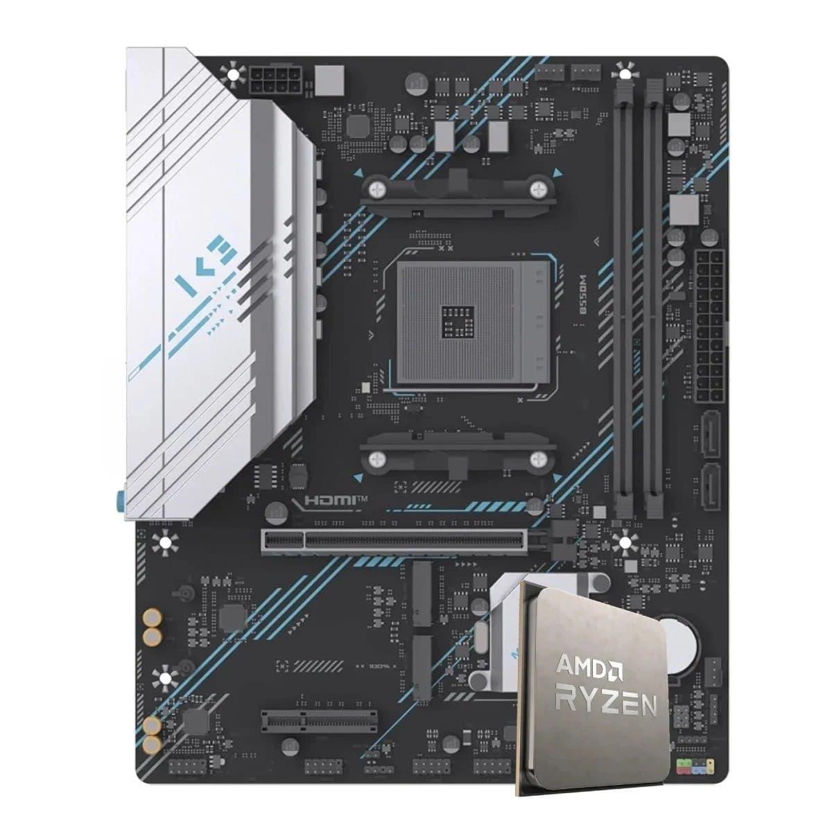 Kit Upgrade Ryzen 7 5700x + Placa Mãe Asus Prime B550m-A