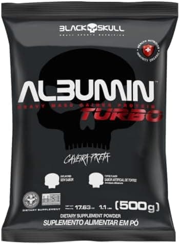 Black Skull Refil Albumin Turbo Sem Sabor 500G