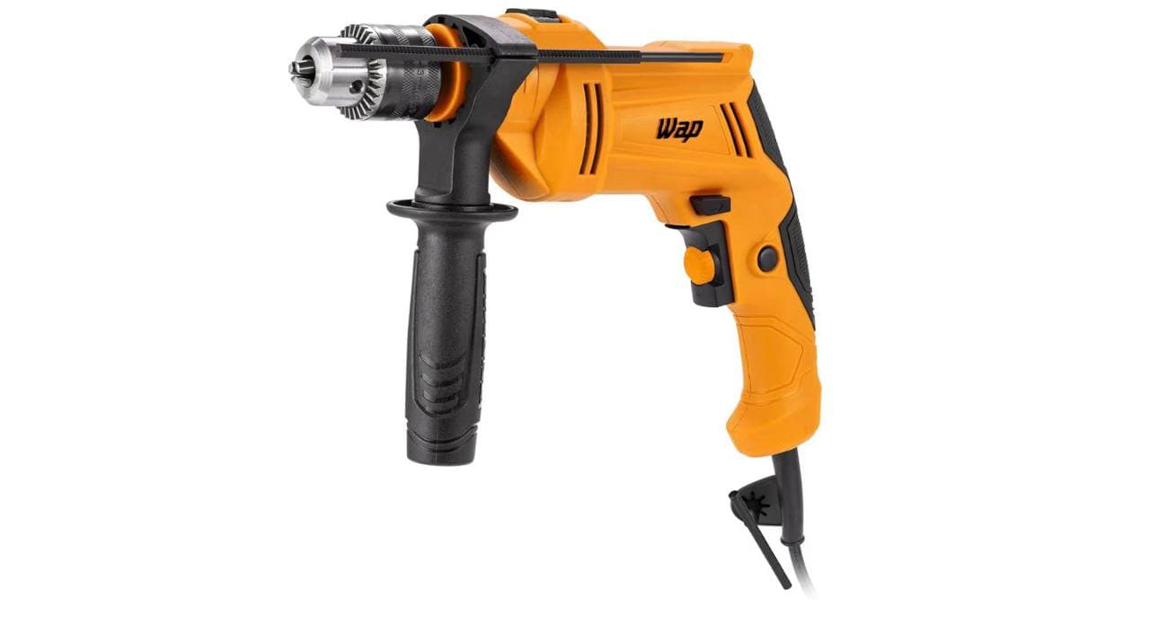 Wap Parafusadeira e Furadeira Impacto 1/2" Wf 700 Fe13, Limitador de Profundidade e Empunhadeira Auxiliar 40Nm 700W 220V
