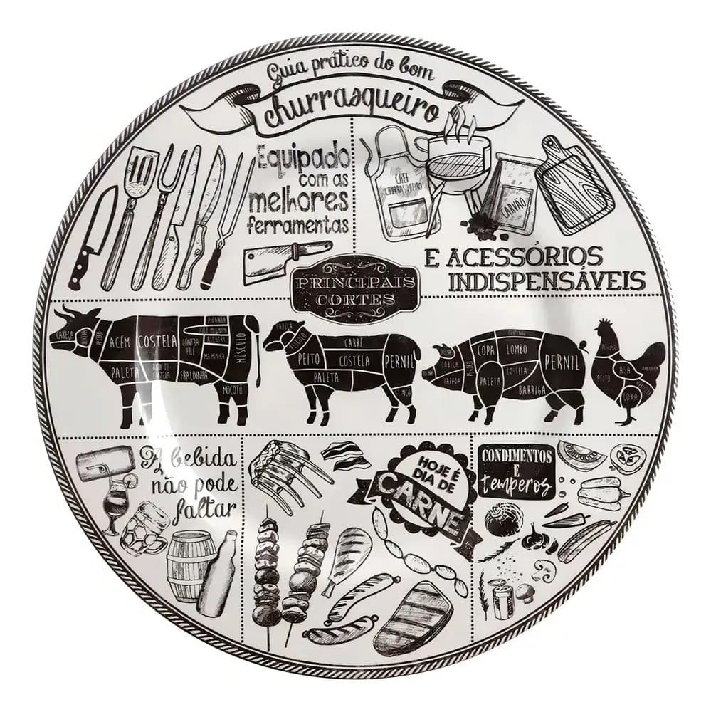 Conjunto de Pratos Rasos Churrasco 6 unidades - Alleanza