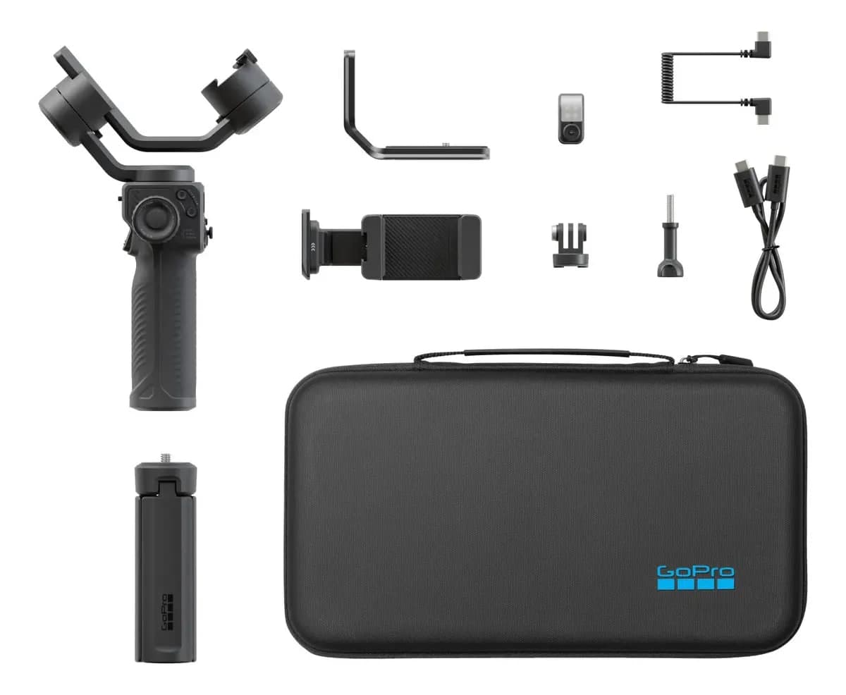 Estabilizador Gimbal GoPro Fluid Pro Ai para Smartphones, Câmeras, LED e Case inclusa