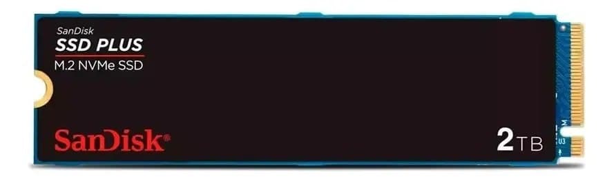Ssd M.2 2280 2Tb Sandisk Plus Nvme Pcie 3.0 Gen3 Sdssda3n-2T00-G26 2 Tb