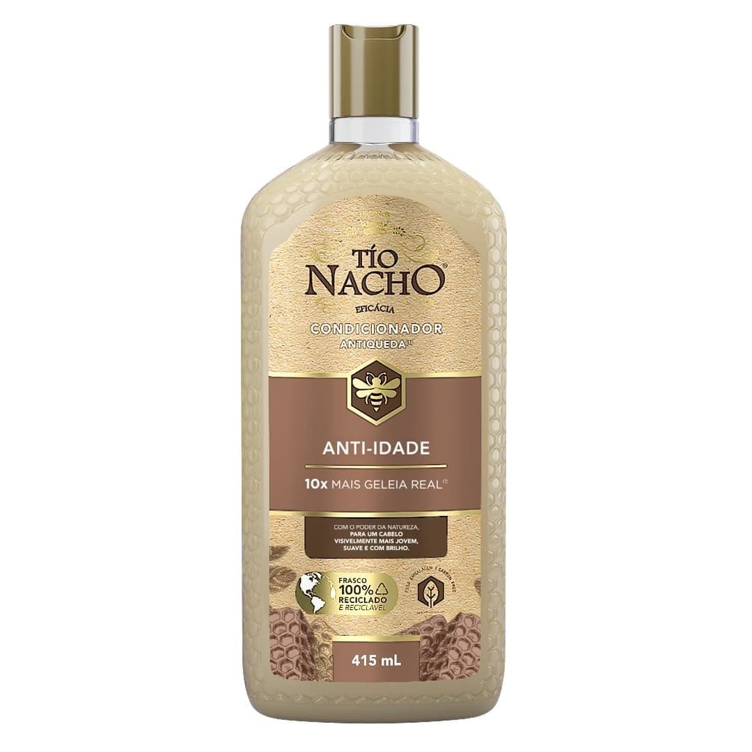Tío Nacho Condicionador Anti-idade Antiqueda Natural com Geleia Real Concentrada – Reparação, Nutrição Profunda e Fortalecimento Capilar 415ml