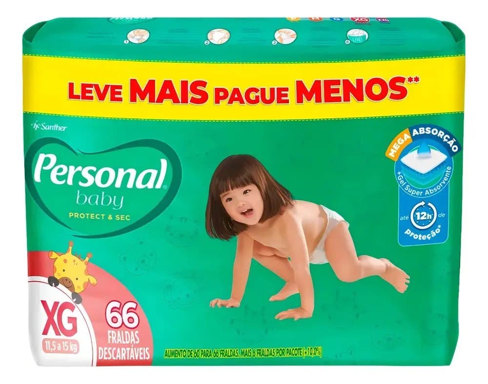 Fralda Personal Protect & Sec Xg Com 66 Unidades