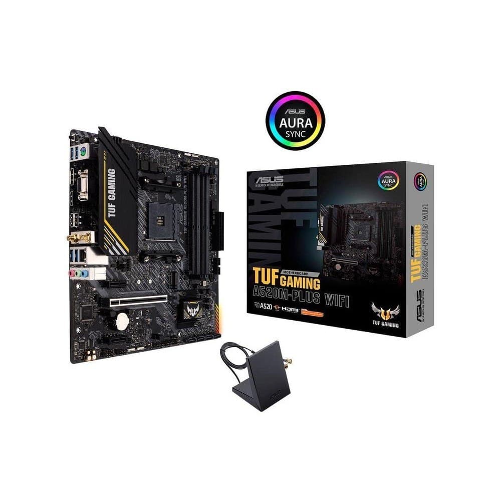 Placa Mãe Asus Tuf Gaming A520m-Plus Wifi Amd Am4 Rgb Matx Ddr4 Preto - 90Mb17f0-M0eay0