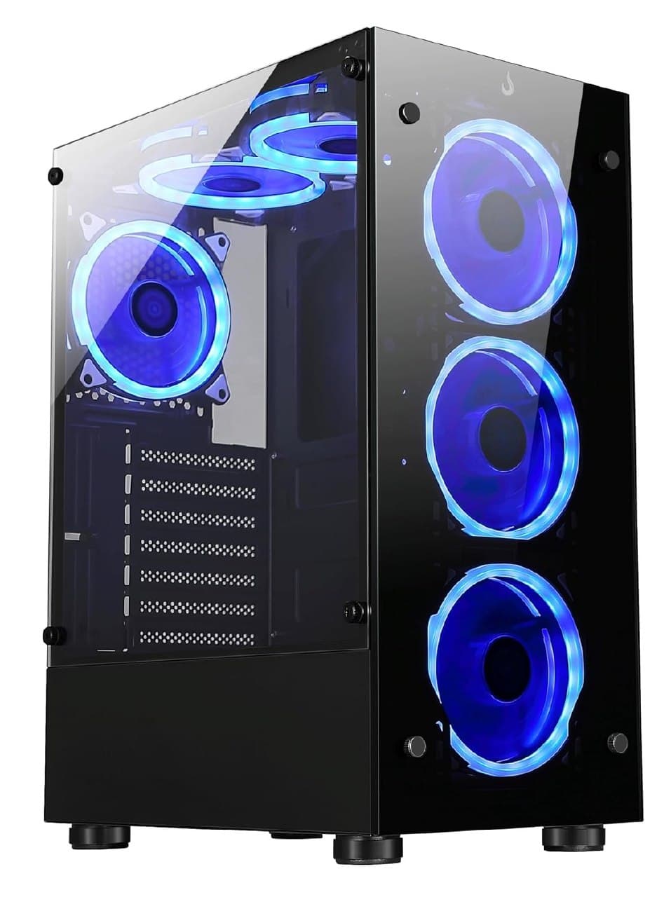 Gabinete Gamer Rise Mode Glass 06x, Mid Tower, Atx, Lateral em Vidro Fumê e Frontal em Vidro Temperado, Sem FANs, Preto - Rm-Ca-06x-Fb