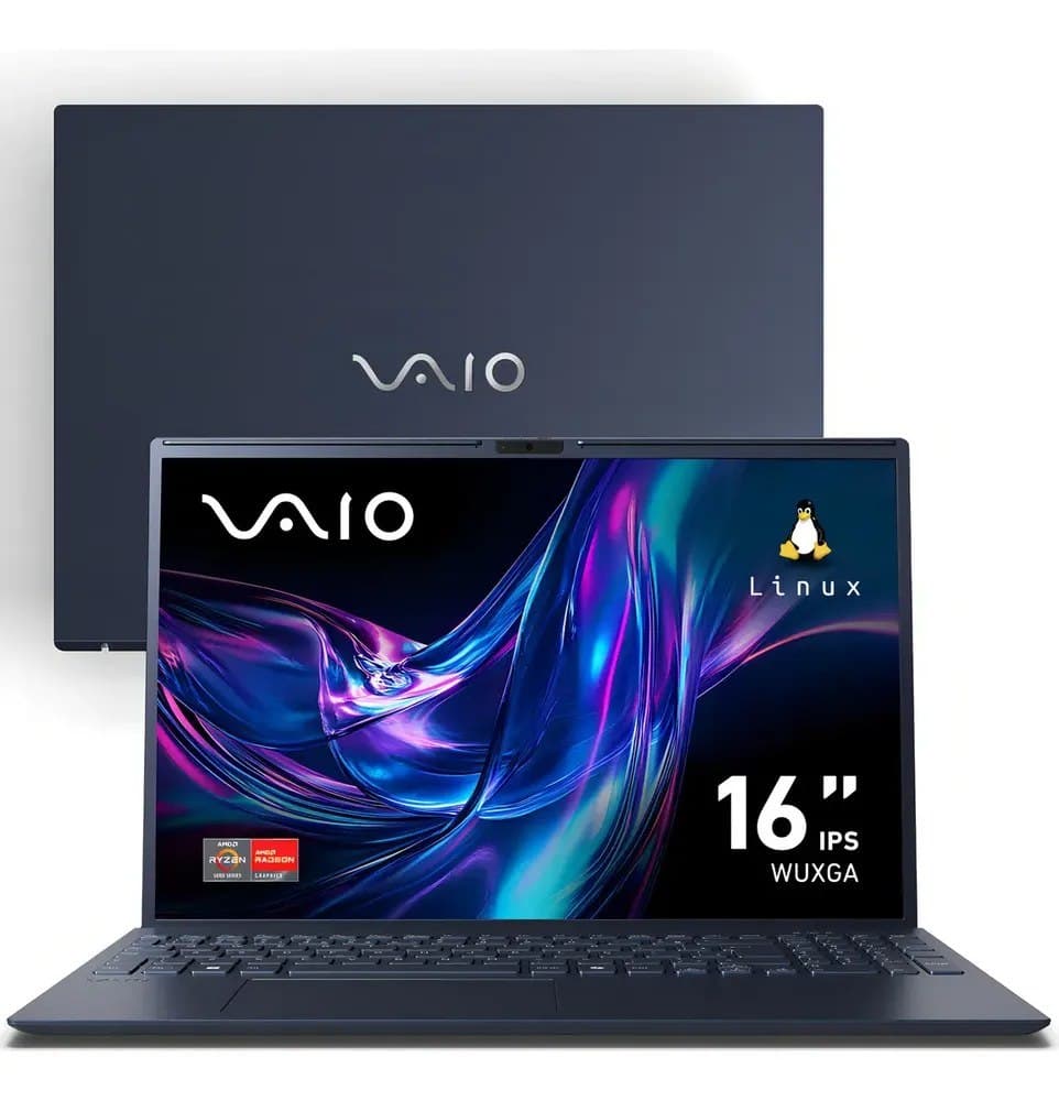 Notebook Vaio Fe16 Amd Ryzen 5-5625U Linux 8Gb Ram 256Gb Ssd Wi-Fi 6 Tela 16'' Ips Wuxga Antirreflexo - Cinza Grafite - VJFE69f11X-B0411h - Permite upgrade de memória Ram e Ssd